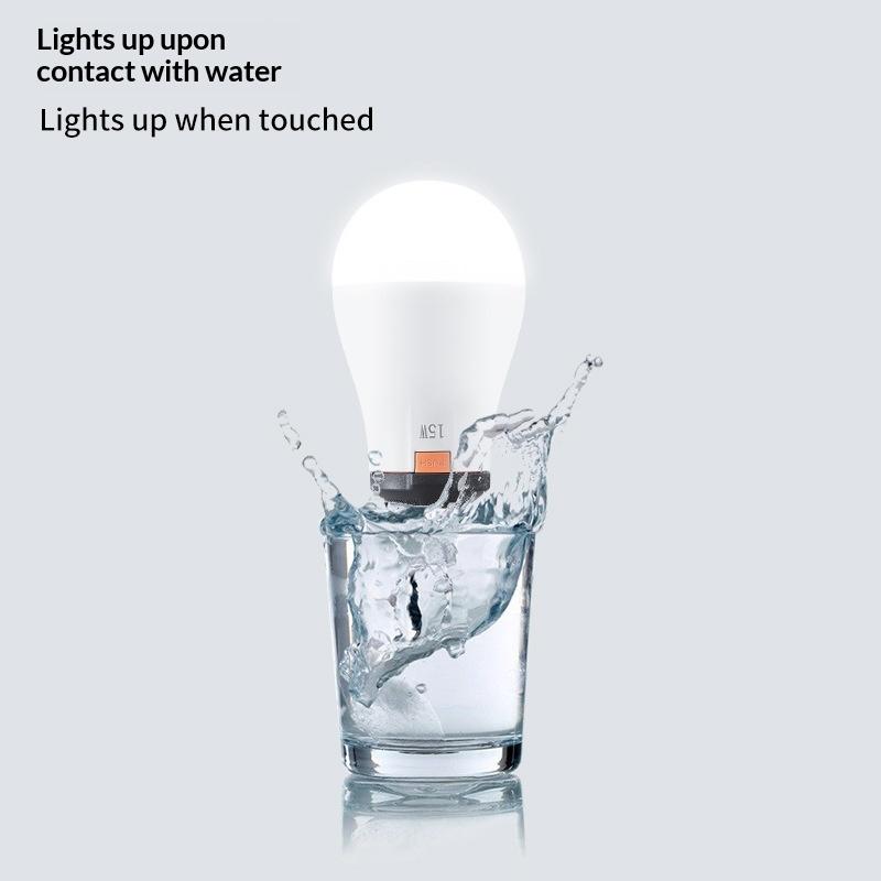1Pcs E27 15W Energy Saving 18650 Battery Outdoor Lamp Led Automatic Charging Emergency Bulb Home Power Failure Backup Light