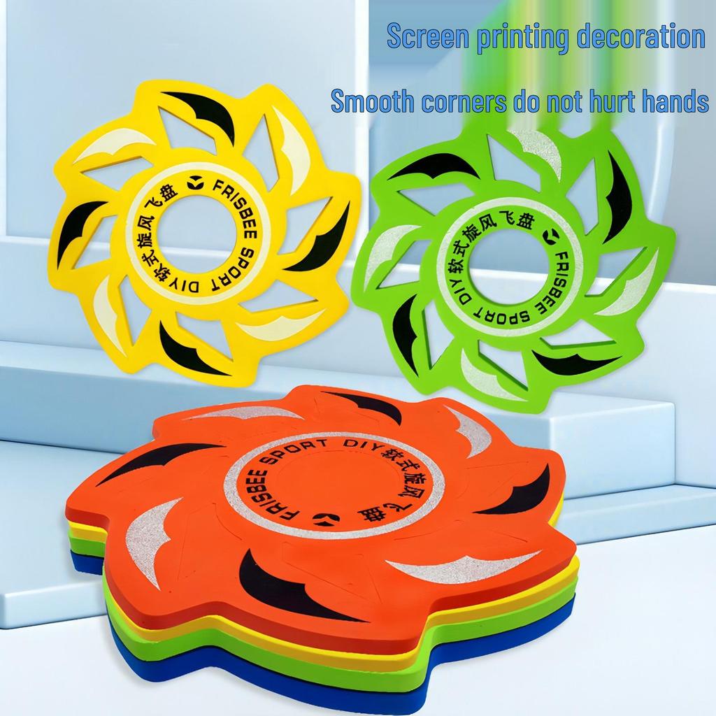 EVA Whirlwind Soft Frisbee - Outdoor Foam Flying Disc for Children & Parents, Hand-Throw Three-Leaf Boomerang Game.