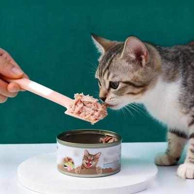 Silikon-Dosenlöffel Dosenöffner Haustierkratzer Katzen Hunde Haustiere Nassfutter Fütterungsrührlöffel mit langem Griff