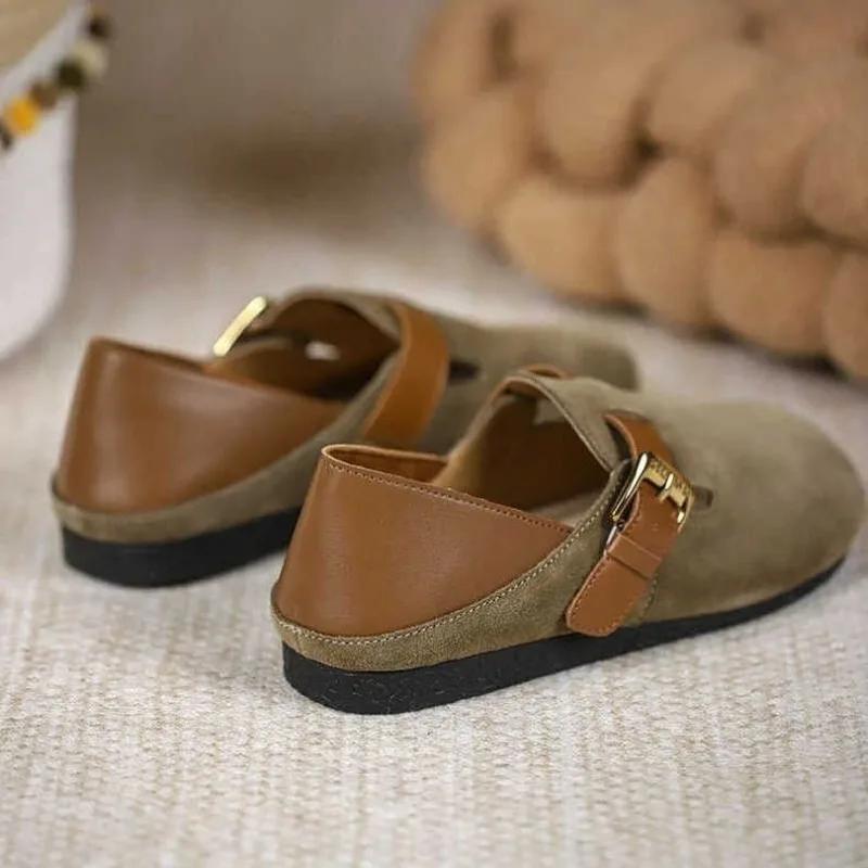 Ladies Shoes  Buckle Strap Women's Flats Outdoor Casual Flats Women Round Toe Mixed Colors Plus Size Shoes Women Zapatos