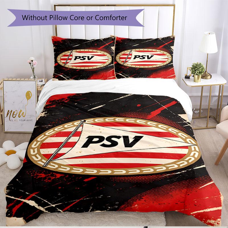 3pcs Duvet Cover Set (1*Duvet Cover + 2*Pillowcase, Without Core), PSV Eindhoven PSV Print Soft All‑Season Bedding Set, Home Bedroom Decor Gift