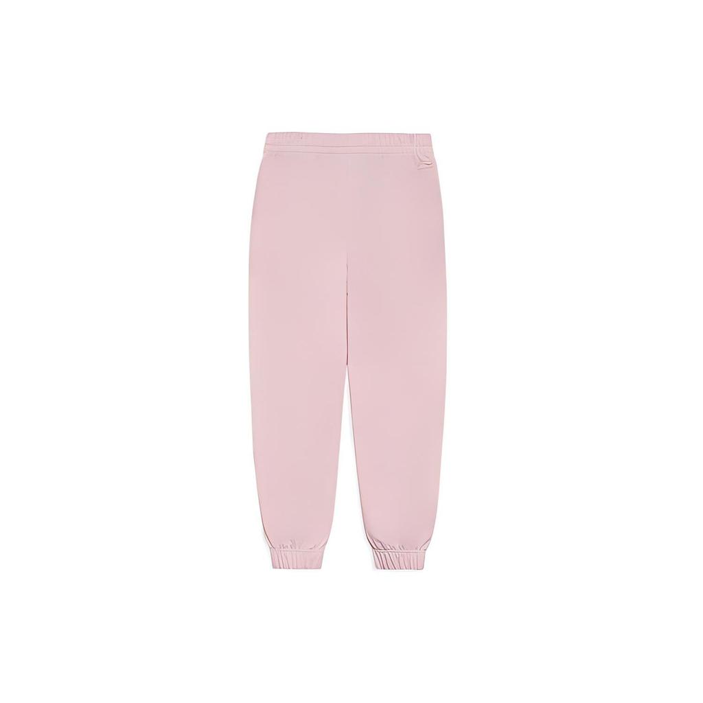 Li Ning Sports Fashion Series Solid Color Casual Tapered Knit Pants Women Bottoms Pink AKLS954-1
