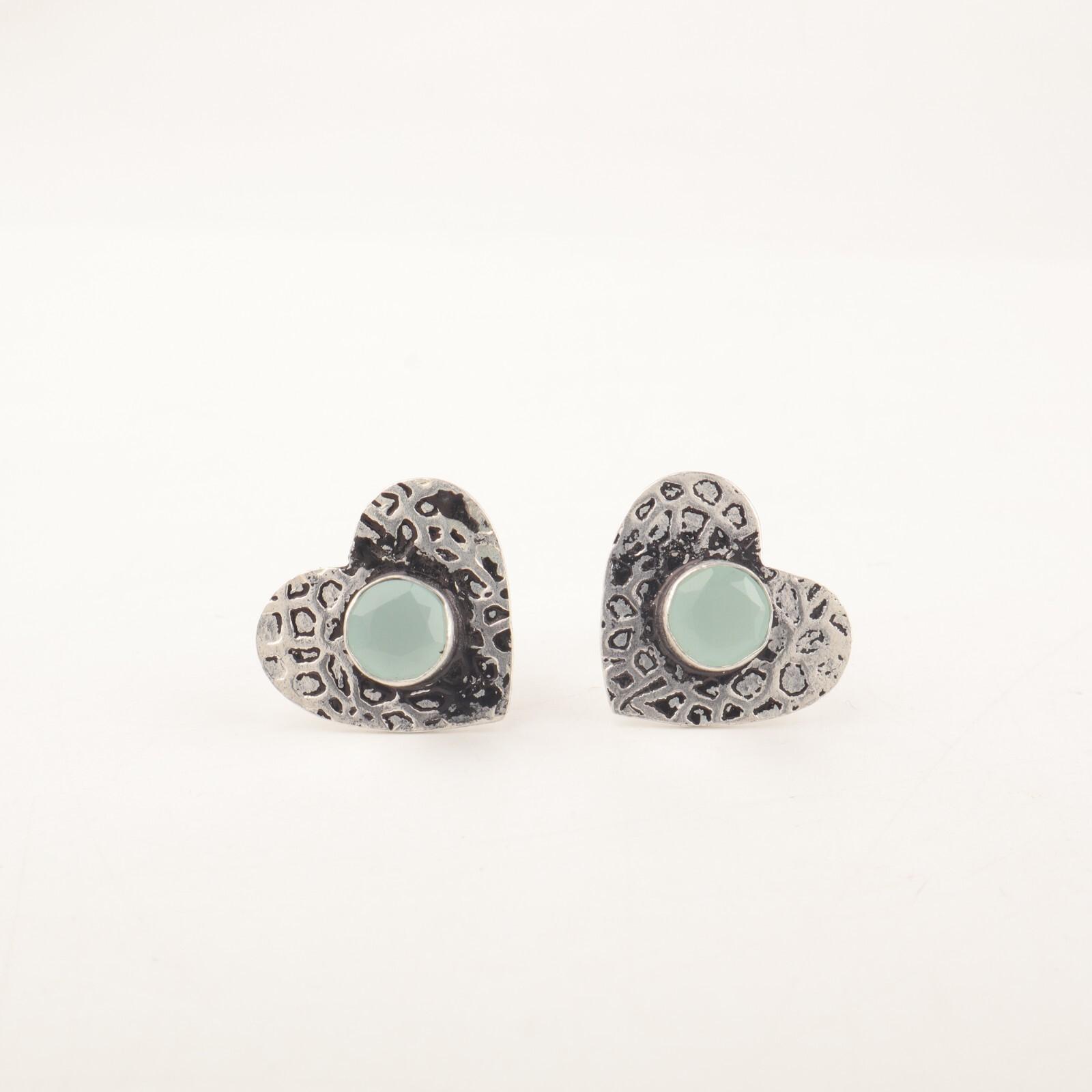 

Rare Aqua Chalcedony Gemstone 925 Sterling Silver Jewelry Push Back Studs 0.6 EE-143-17