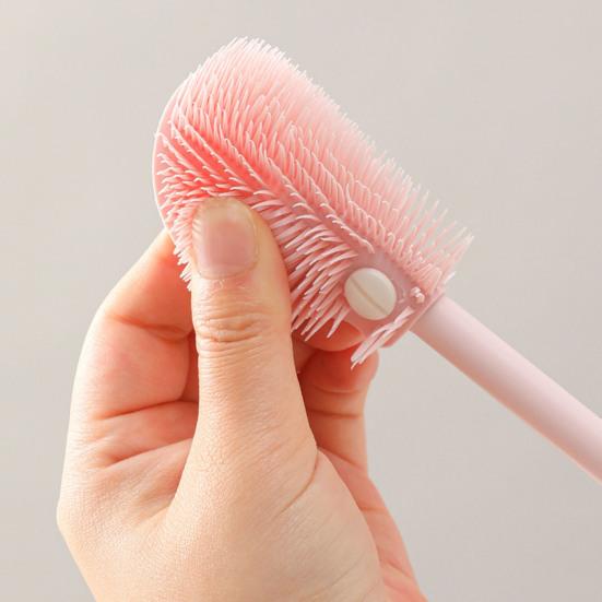 Bekerborstel Siliconen Flesborstel BPA-Vrij Voedselkwaliteit Diepe Reiniging 360-Graden Flexibel Zachte Borstelharen Hygiënisch Babyflesborstel