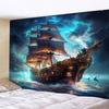 Enchanting Pirate Ship And Ocean Scene Tapestry Coastal Home Decoration Bedroom Living Room Decoration