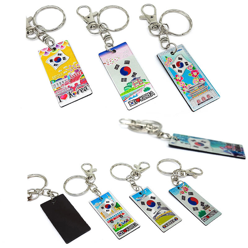 Korea Taegeukgi Etched Rubber Refrigerator Magnet Keychain (9 Pcs)