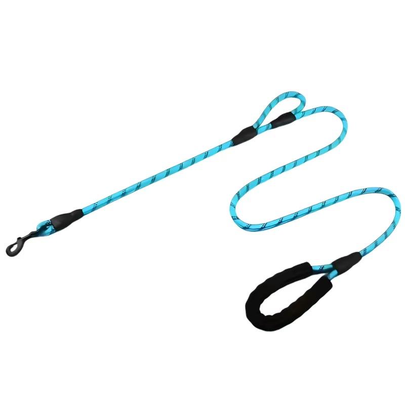 

Reflective Double Handle Dog Leash - Anti-pull Heavy Duty Rope With Non-slip Grips For Large Dogs Outdoor Training синій