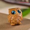 Mini Wood Carving Owl, Green Sandalwood Ornaments, Lovely Creative Diy Pendant, Table Decoration, Children'S Commemorative Gifts