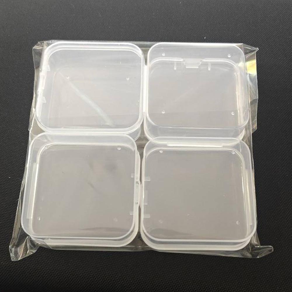 1 Set Clear Plastic Storage Containers with Hinged Lid, Mini Organizer Box for Jewelry Making DIY Bracelets Beading Nails Screws Seeds Small Parts
