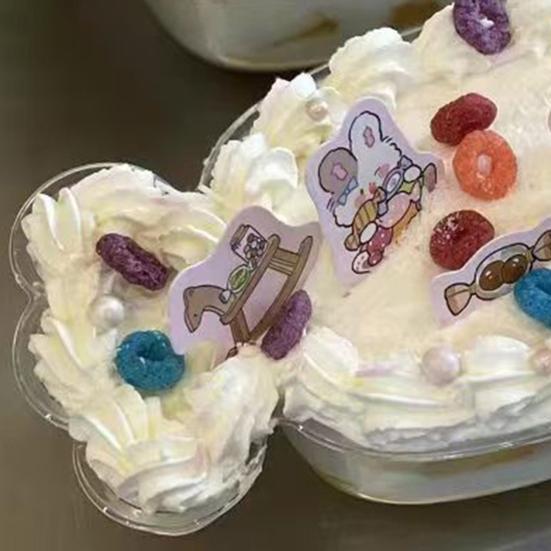 Tårtbox med lock Transparent godis- och snacksförvaringslåda Dekorativ snacksbehållare Födelsedagar Familjesammankomster Gåva