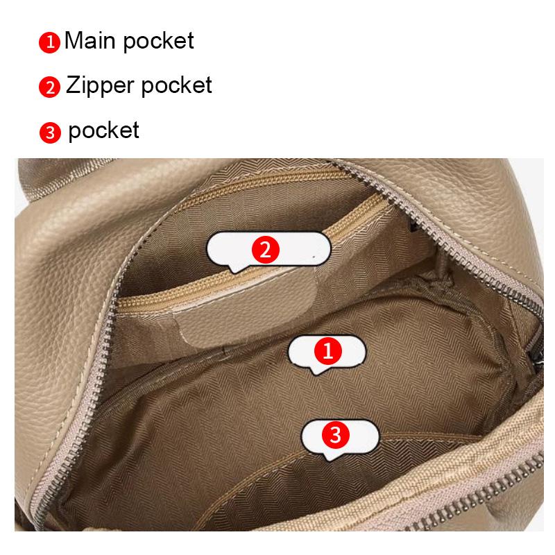 Trendy Women's Leather Backpack - Elegant Zipper Closure Commuter Bag