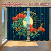2D FLAT PRINTING 2pcs Curtains (Without Rod) Floral Moonlight Design April Fools Is Day Festival Fashion Curtains Versatile