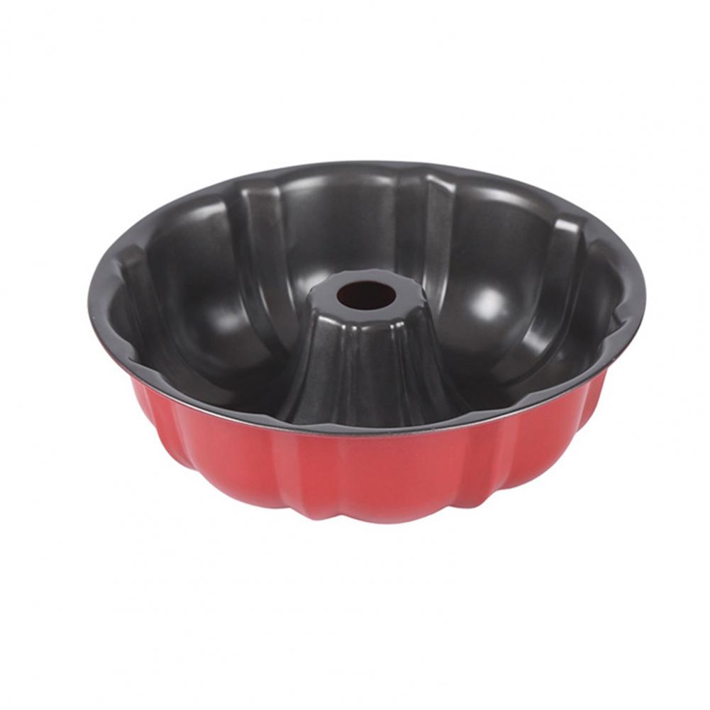

24cm Non-Stick Cake Mold 9.5Inch Round Carbon Steel Fluted Tube Pan For Pound Cakes Baking Mold For Jello Bakeware Classic Shape красный