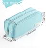 Large Capacity Pencil Case 3 Compartment Pouch Pen Bag for School Teen Girl Boy Men Women,Light Blue