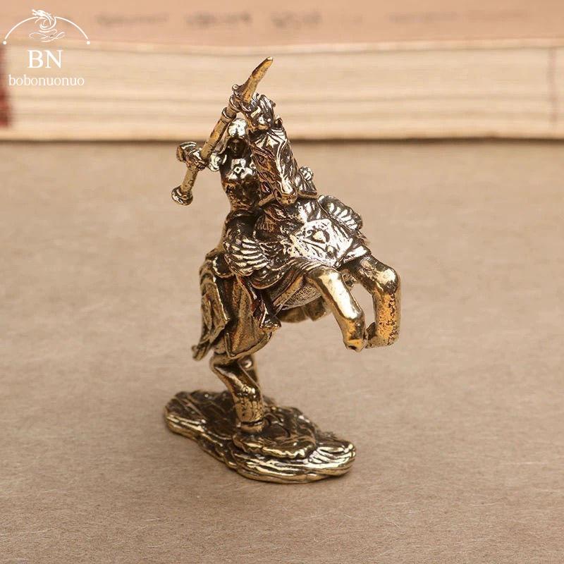 Copper European Beautiful Knight Model Miniatures Figurine Vintage Strong Men Warrior Ornament Desktop Decoration Accessories