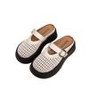 Thick-soled Mary Jane Shoes Leather Woven Bag Head Slippers Women's Summer Wear with Skirt Sandals Hollow Hole Pig Cage Shoes