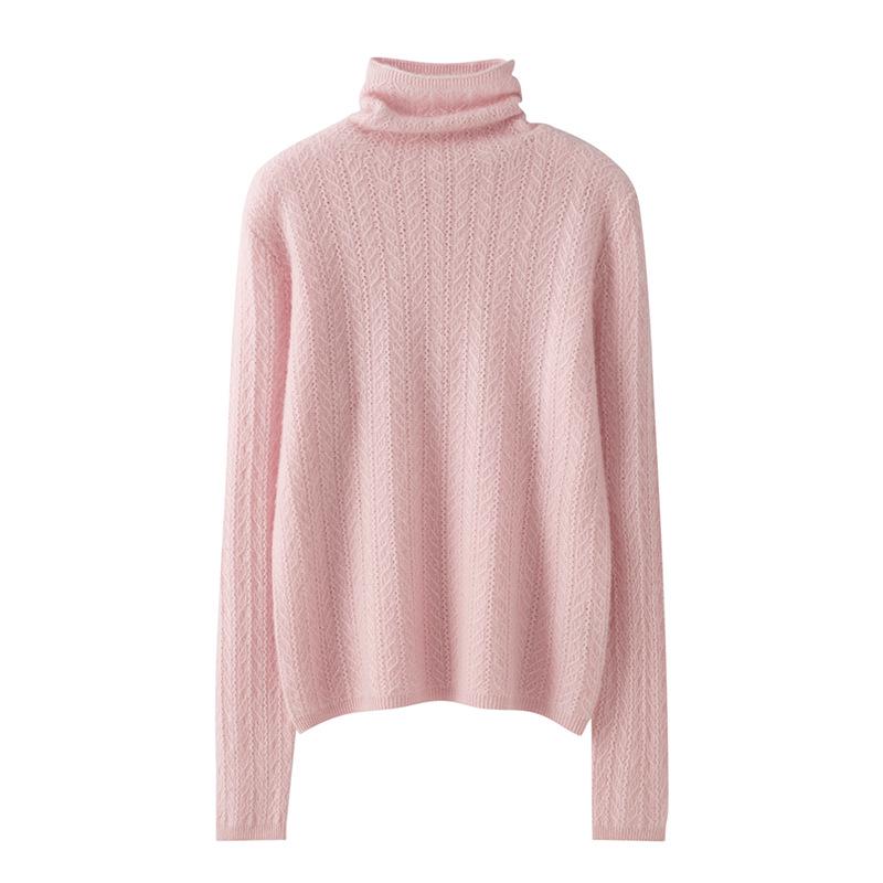 Lekasha Women's Pure Cashmere High Neck Jacquard Innerwear