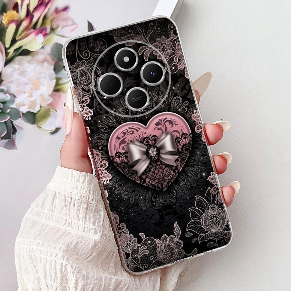 For Xiaomi Redmi 14C Casing Fashion Heart Cat Cover 6.88" Soft TPU Phone Protective Shell For Xiaomi Redmi 14R 14C Cases Coque