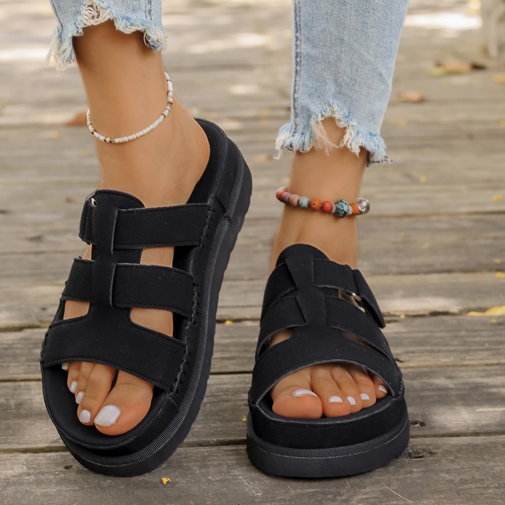 Women Slippers 2025 New Buckle Chunky Vacation Shoes Ladies Lightweight Platform Sandals Comfortable Beach Slippers Slides Women