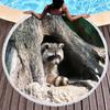 Wild Animal Raccoon Round Beach Towel Soft Microfiber Beach Blanket Sand Free Quick Dry Circle Bath Towel Absorbent Yoga Mat