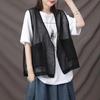 Gilet Cardigan Casual Letterario e Artistico Imitazione Cotone e Lino da Donna Estivo Taglia Grande Gilet Esterno Top Gilet Senza Maniche Largo