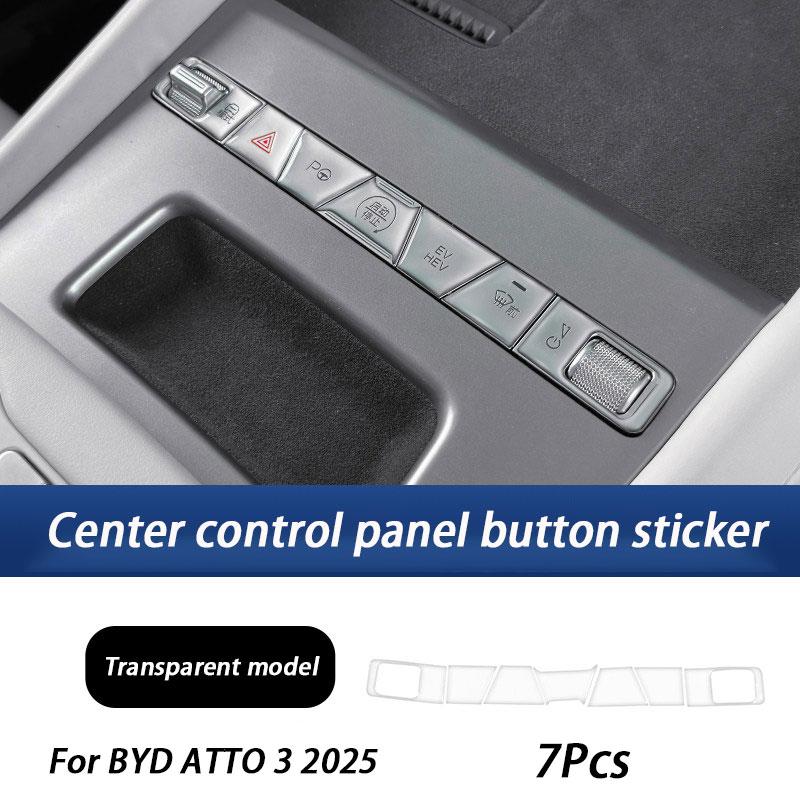 For BYD Yuan PLUS ATTO 3 2025 Central Control Panel Button Sticker Drop Glue Button Protection Interior Decor Accessories