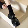 Black British style platform small leather shoes women's spring and autumn 2025 new versatile retro Mary Jane single shoes loafers
