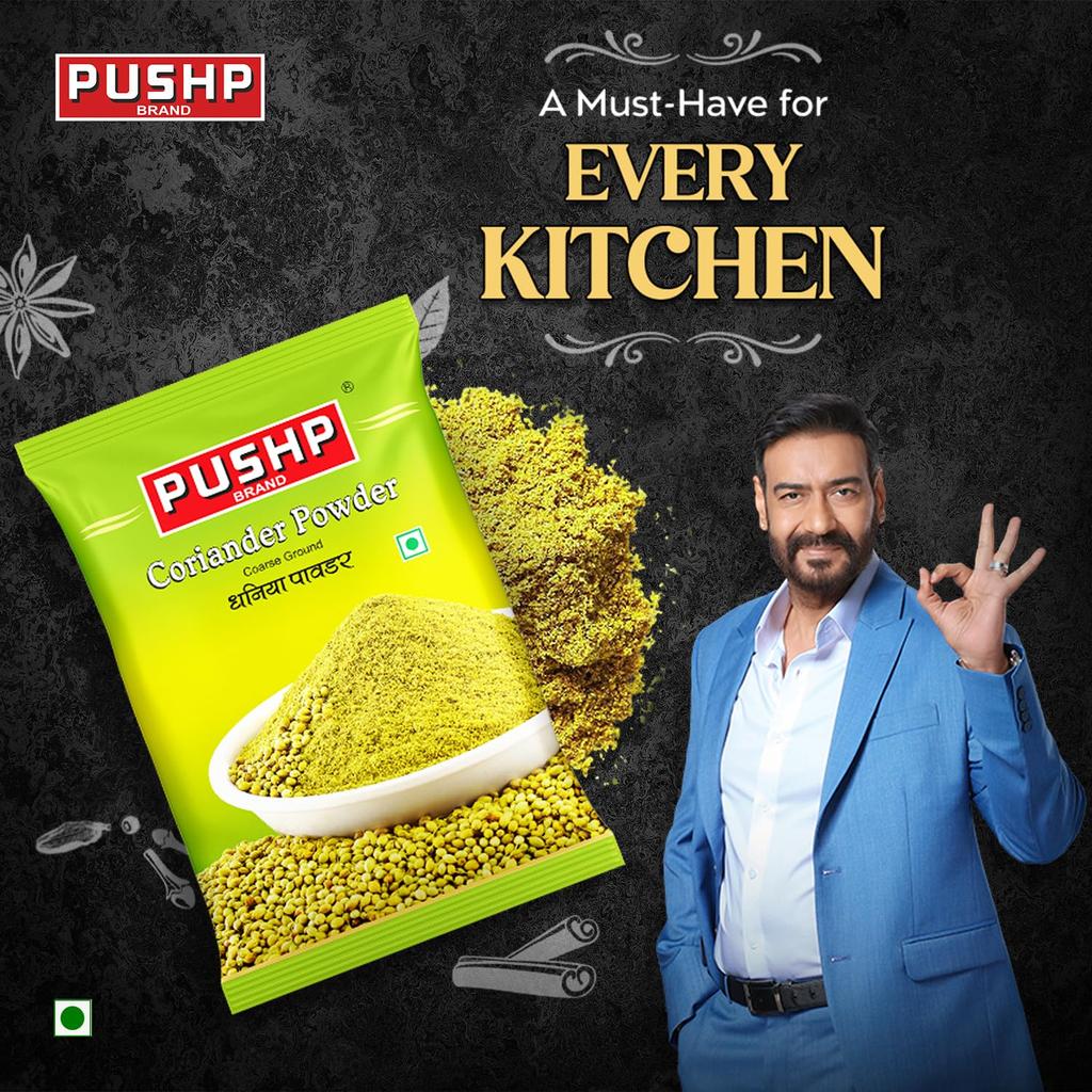 Pushp Natural Coriander Powder Premium Dhaniya Spice Blend For Authentic Indian Cooking Rich Flavor And Aroma 1Kg Pack