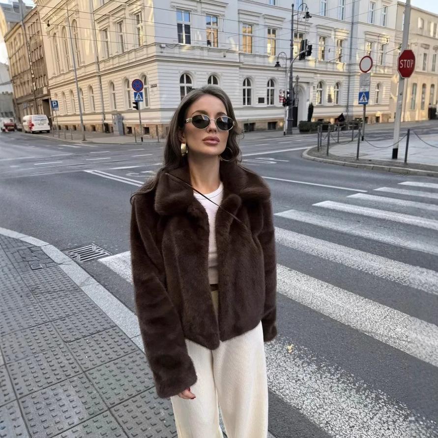 Button Embellished Brown Long Sleeved Jacket Women's Autumn Winter Collection