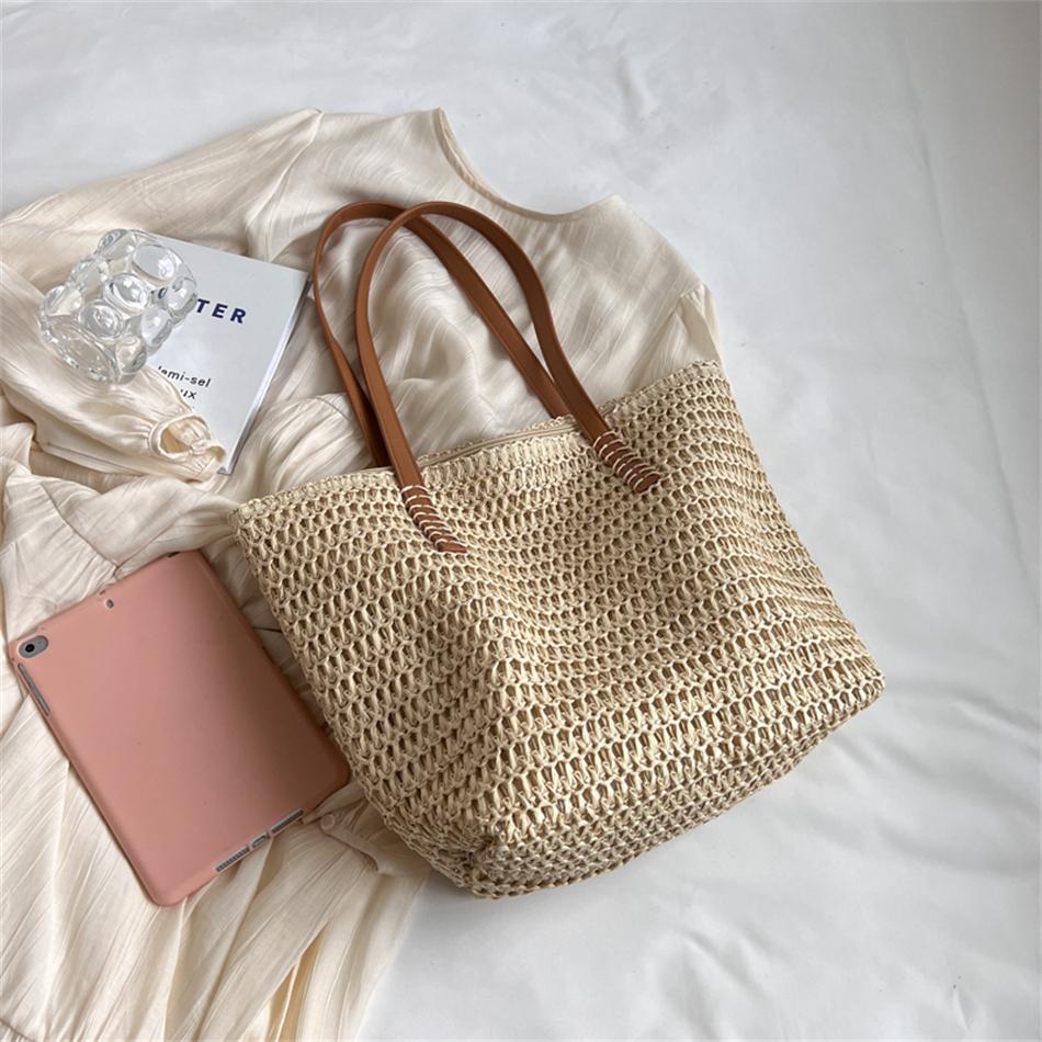 Women's Straw Shoulder Bag Feminine Bag Luxury Large Capacity Designer Fashion Travel Beach Designer