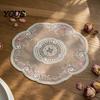 Decorative Lace Mats for Tea Party Round Sheer Doily, Floral Embroidered Placemat, Vintage Style Table Accessories Kitchen Mat Dining Table,