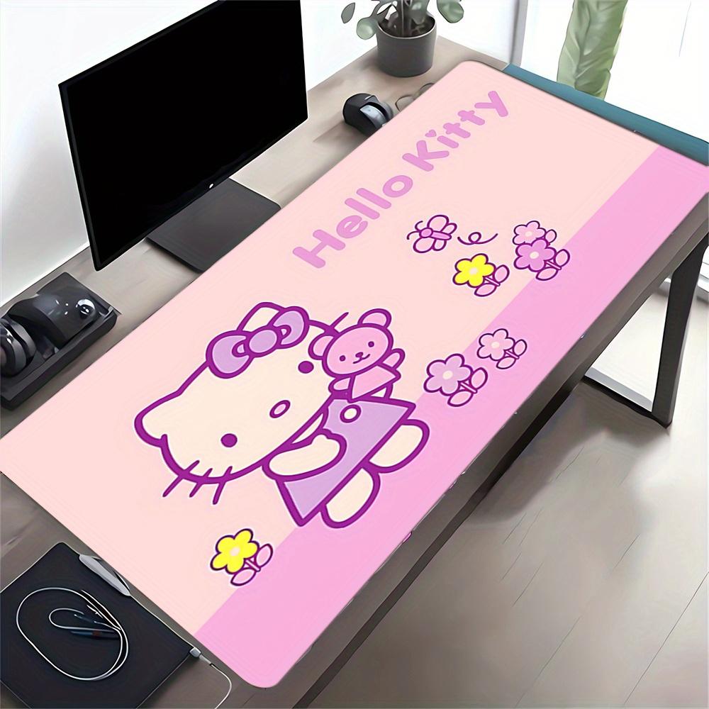 Hello Kitty, Flowers Themed XXL Mouse Pad - Non-slip Rubber Desk Mat for Gaming and Office Use, Multi-Function Keyboard 0826022a