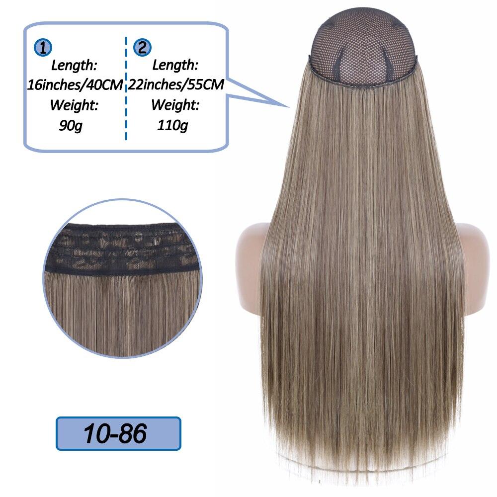 MERISIHAIR No Clips In Natural Hidden Secret False Hair Piece Synthetic Hair Extension Long Straight Fish Line Hair Pieces