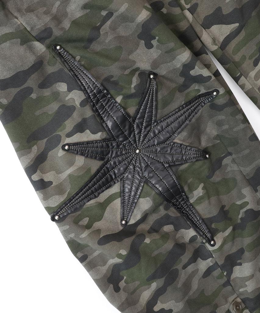 BADBLOOD Cosmo Patch 2-Way Curved Jogger Trousers - Green Camo