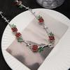 Summer Sweet Mori Style Collarbone Chain Femininity Small Fresh Rose Necklace Elegant Gentle Niche Necklace