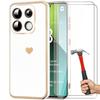 Coque + 2 Verres Trempés - Xiaomi - Redmi Note 13 Pro 5G - Silicone TPU - Motif Cœur - Plaqué Or