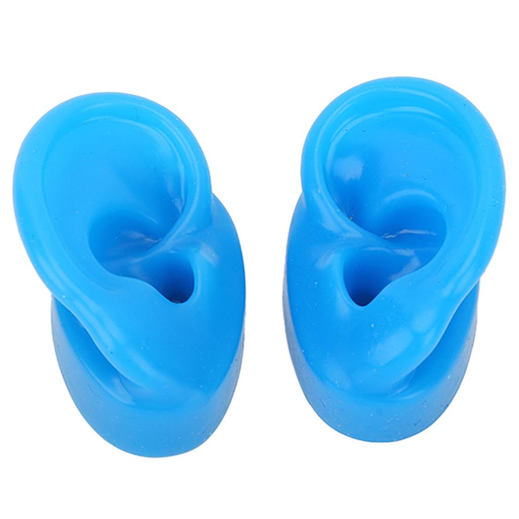 Coppia Modello Auricolare in Silicone Morbido Display Auricolari Stampo Strumento per Pratica Piercing Oggetti di Scena per Dimostrazione Insegnamento Esposizione Gioielli