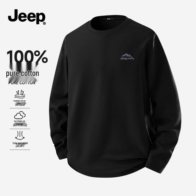 JEEP Men's Heavyweight Cotton Long-Sleeve T-Shirt