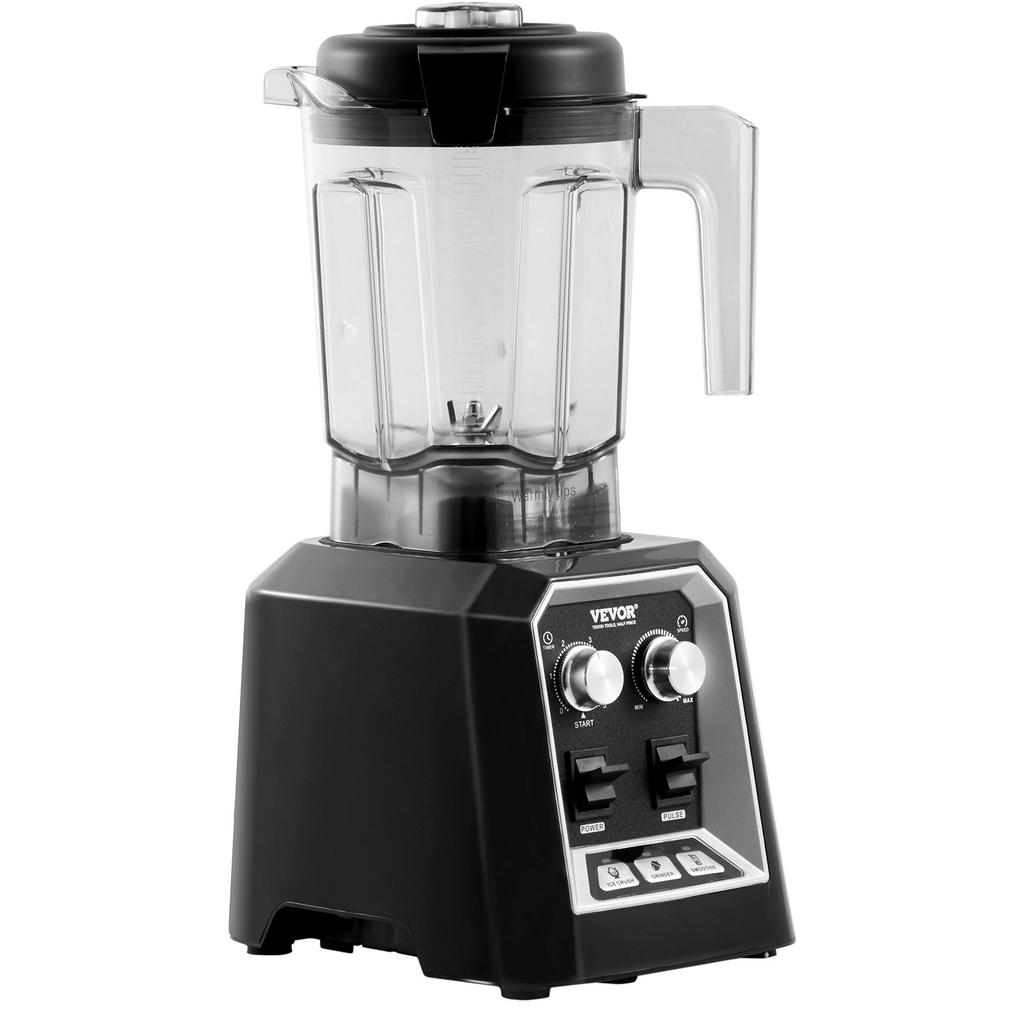 VEVOR Professional Blender, Commercial Countertop Blenders, 68 Oz Plastic Jar Blender Combo, Stainless Steel 3 Functions Blender, for Frozen Drinks