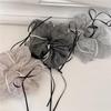 Korean Style Sweet Bow Fluffy Mesh Hair Tie for Women's Bun
