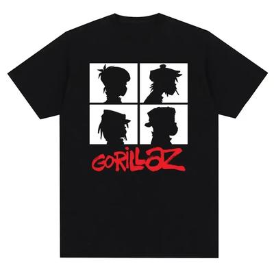 2025 Zespół Muzyczny Gorillazs Punk Rock Nadruk T-Shirt Lata 90. Casualowa Moda Krótki Rękaw T-Shirt Plus Size Unisex Koszulki Graficzne