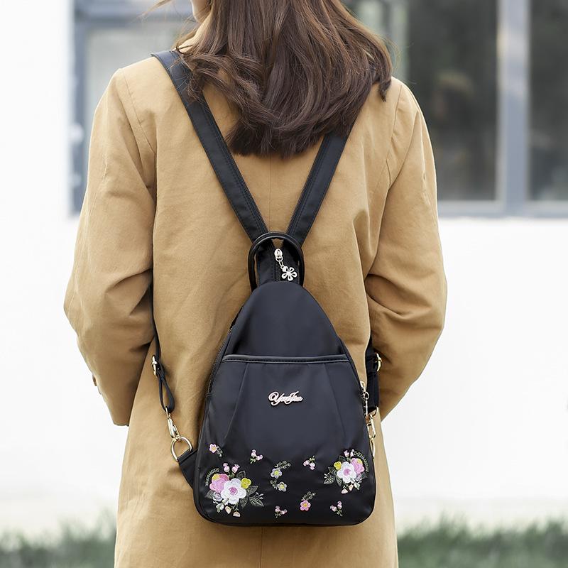 2024 Women's Ethnic Canvas Mini Backpack - Korean Style Versatile Nylon Chest Bag