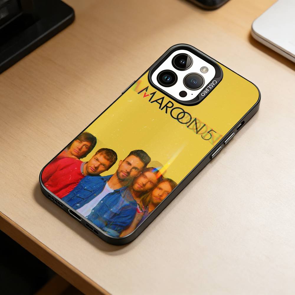 M-Maroon 5  Phone Case For iPhone 17,16,15,14,13,12,11 Plus,Pro Max,XS,Colorful Silver Black Cover