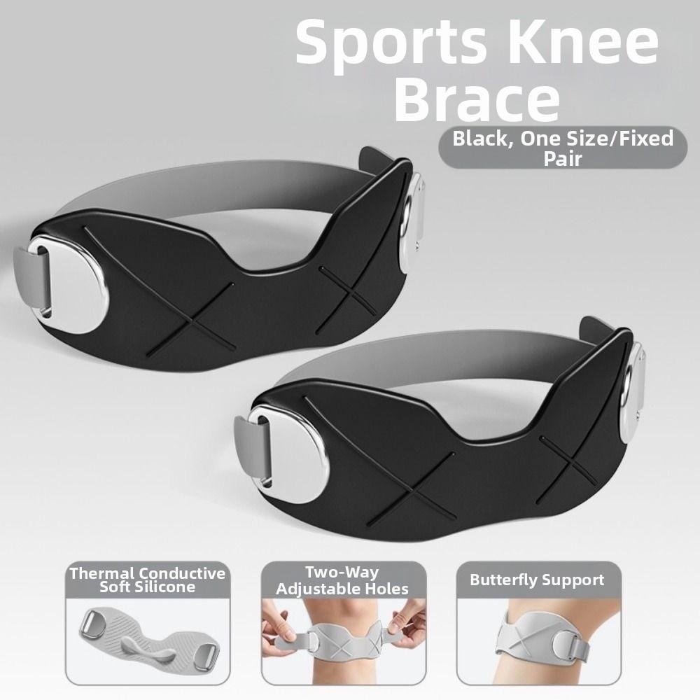 1 Pair Silicone Sports Knee Pad Non-Slip Knee Brace Support Band Patella Knee Strap  Tennis