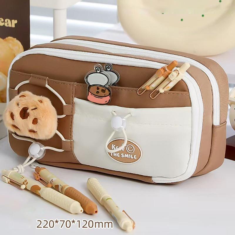 

Simplicity Pencil Case For Student Sweet Creative Design Solid Color Stationery Organizer Large Capacity Pen Bag School