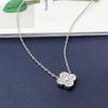 15 mm Fyraklöver Enkel Blomma Halsband Dubbelsidigt Lyxstil Damhalsband Hänge