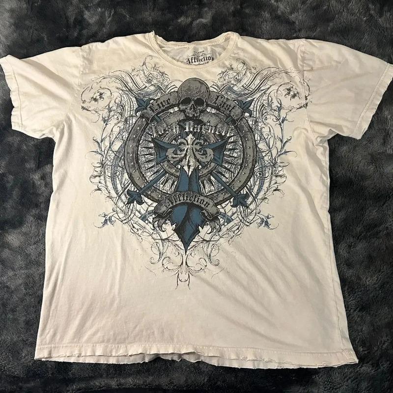 T-shirt da uomo estiva 3D stampata in stile Street Gothic, taglia grande. Tessuto Morbido e Traspirante Adatto per l'Uso Quotidiano
