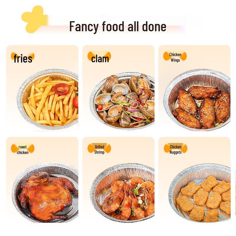 temeiju Food-Grade Air Fryer & BBQ Aluminum Foil Pans