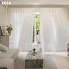 1 buc LOZUJOJU Jacquard Franțuzesc Alb Translucid Perdea Transparentă Tul Confortabil pentru Living Dormitor Balcon Fereastră Decor Acasă