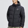 Li Ning Wade Series Solid Color Long Sleeve Zipper Hooded Down Jacket Men Jacket Black AYMR129-1